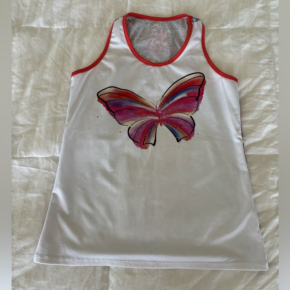 Lucky in love girls medium 10-12 shirt tennis athletic